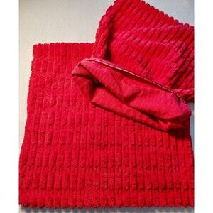 Miulee Red Coruduroy Decorative Throw Soft Stripe Pillow Covers 2 Pk.